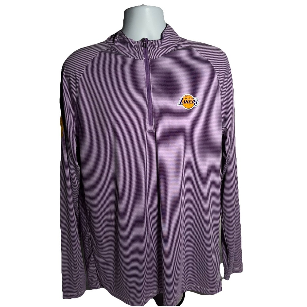 Levelwear Los Angeles Lakers 1/4 Zip Pullover Shirt Large Trophy Sleeve‎ Logo